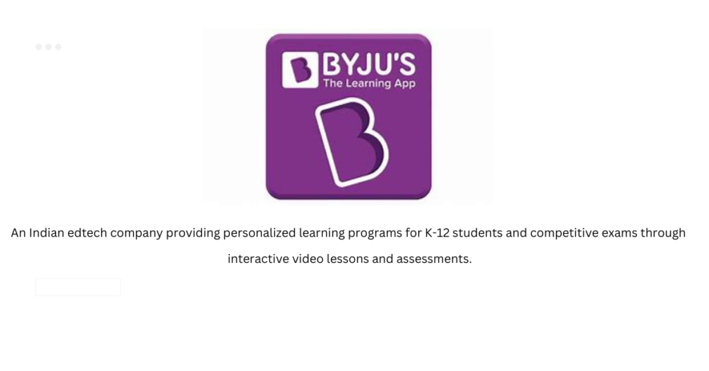 Byjus-top 10 edutech stratups in India